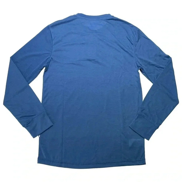 Perry Ellis 1/4 Button Blue Long Sleeve Mens Sleepwear Shirt Size Small - Picture 11 of 11